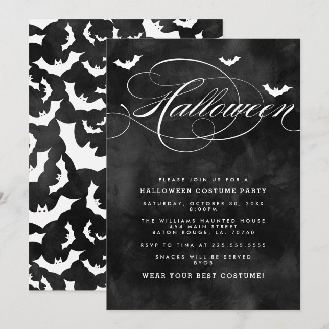 Espectaculares invitaciones a la fiesta de Bat Hal (Anverso / Reverso)