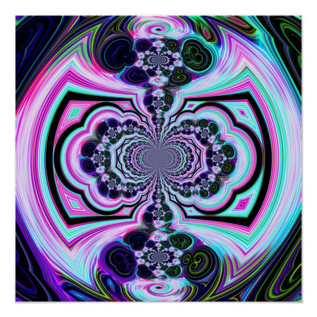 Espectáculo Cósmico Verde Rosa Poster Perfecto (Anverso)
