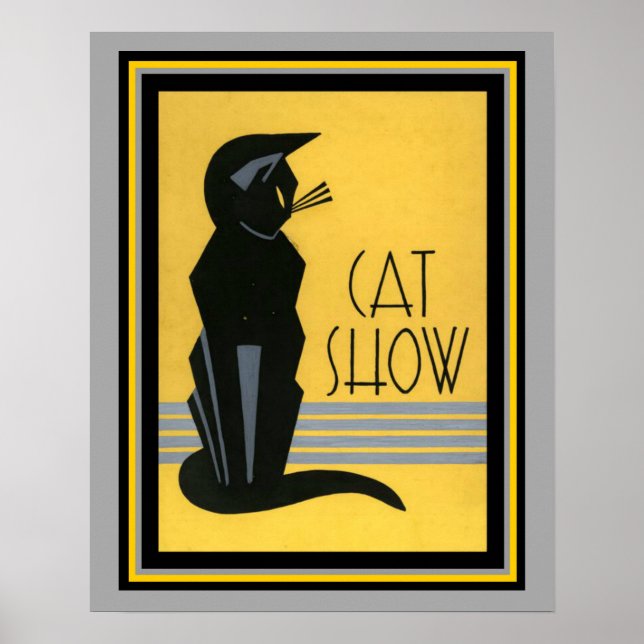 Espectáculo de gato - Art Deco - 16 x 20 Posters (Frente)