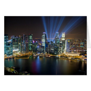 Espectáculo de luces en el centro de Singapur