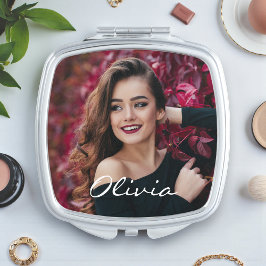 Espejo Compacto Agrega tu propia foto regalo de nombre personaliza