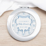 Espejo Compacto Blue Bow Coquette Baby Shower Favors<br><div class="desc">Coqueta azul Baby Shower favorece espejo compacto</div>