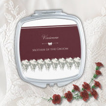 Chic Burgundy Wedding Mother of Groom Mirror