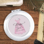 Espejo Compacto Chica de flores Boda cosecha personalizada<br><div class="desc">Bonito Niña boda rosa vestido con hermoso velo vintage. Un regalo elegante y divertido, personalizado y elegante para la fiesta de bodas, es un gran regalo para los compromisos, fiestas de soltera y duchas de novias. Este diseño presenta a bodas chicas de flores, dama de honor, dama de honor, rosas...</div>