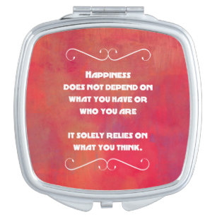 Espejo Compacto Cita de la felicidad en un extracto del rojo