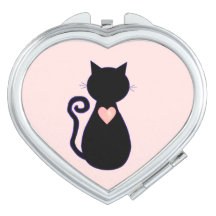 Corazón y gato negro