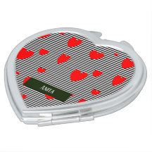 Corazones y rayas rojas personalizadas
