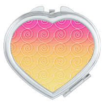 Espejo Compacto de Corazón con Degradado Rosa y Am