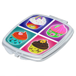 Espejo Compacto de Cuatro Cupcakes