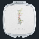 Espejo Compacto Delicate Elegant I Initial Garland Gift for Her<br><div class="desc">Delicate Elegant I Initial Garland Woman Gift Compact Mirror. IMPORTANT NOTICE: This design is part of a collection and has other coordinated elements that you can find in my store. Sometimes it can be difficult to aesthetically align and put texts or initials on the designs, if so tell me and...</div>