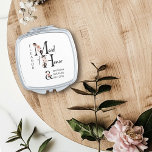 Espejo Compacto Flor de Boda floral letra Boho doncella de honor<br><div class="desc">Un regalo de Honor donado para personalizar para tu doncella de honor. Maid of Honor está escrito con letras neutras de flores boho y escritura manuscrita. También se puede añadir el nombre de la novia y el novio y la fecha de su boda, que enmarcan una ampersand floral de coordinación....</div>