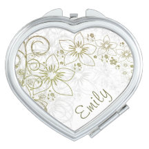 Floral simple verde y dorada con nombre