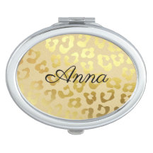 Espejo compacto Gold Leopard Animal Print