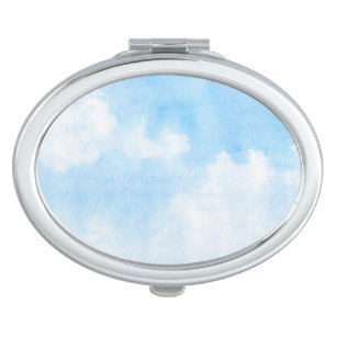 Espejo Compacto Nubes de la acuarela y fondo del cielo