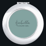 Espejo Compacto Partido Británico Personalizado de Sea Green<br><div class="desc">Cree un espejo personalizado para todas las personas especiales de su boda. El nombre y el título se pueden personalizar para que se ajusten a sus necesidades/redacción exactas a través de la función de plantilla o puede editar por completo si lo desea. Perfecto para un pequeño chequeo durante todas las...</div>