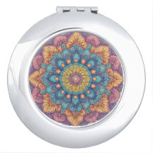 Patrón de Mandala Azul y Amarillo 