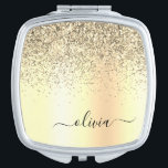 Espejo Compacto Purpurina de oro Monograma Metalizado Nombre de Gl<br><div class="desc">Purpurina De Espuma Metálica De Relieve metalizado Faux De Oro Cepado Monograma Metalizado Espejo Compacto. Esto hace que el dulce perfecto cumpleaños 16,  boda,  ducha de novia,  aniversario,  ducha de bebé o fiesta de soltera sea regalo para alguien que ama el lujo glam y los estilos de moda.</div>