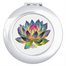 Stained Glass Colorful Lotus Flower on White 
