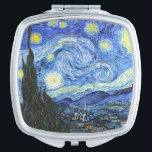Espejo Compacto VAN GOGH Starry Night<br><div class="desc">"van gogh vincent",  noche estrellada,  "cuadro famoso",  vintage,  estrellas,  cielo,  "arte fino",  azul</div>