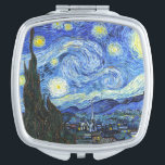 Espejo Compacto VAN GOGH Starry Night<br><div class="desc">"van gogh vincent",  noche estrellada,  "cuadro famoso",  vintage,  estrellas,  cielo,  "arte fino",  azul</div>