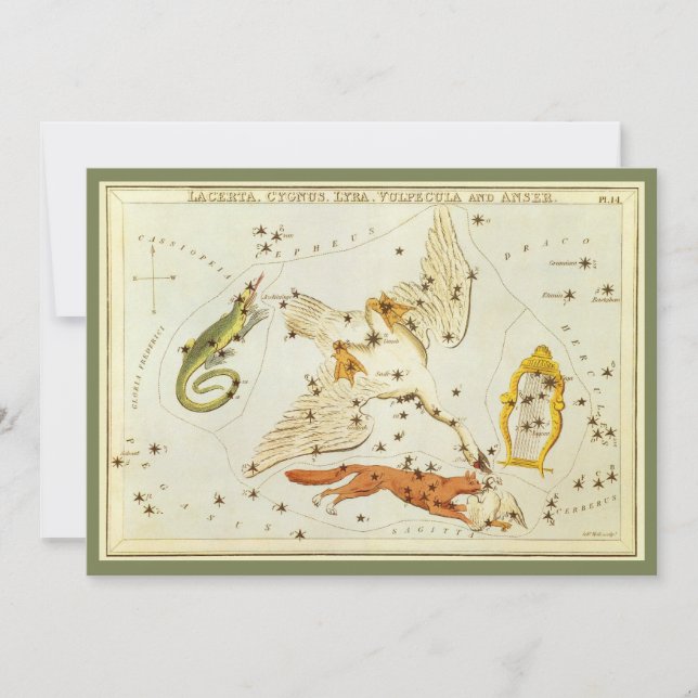 Espejo de Urania, Mapa Celeste de Astronomía Antig (Anverso)