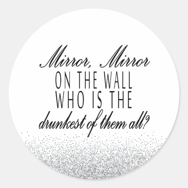 Espejo, Pegatina cómico de espejo (Anverso)