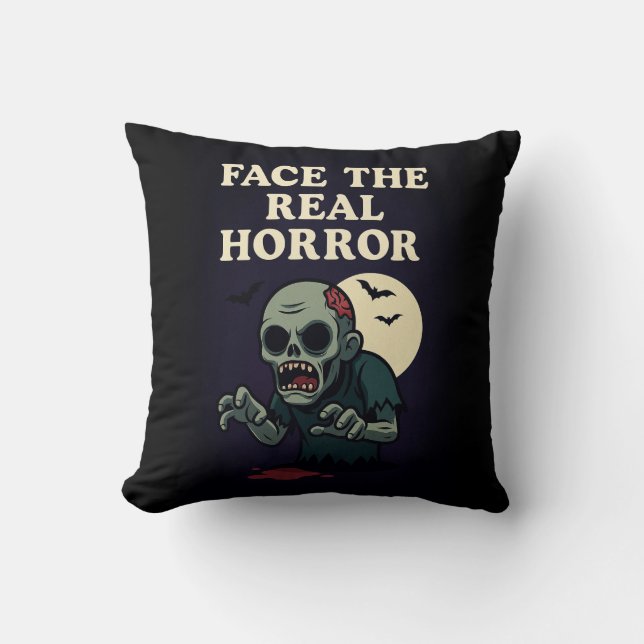 Espeluznante almohada de Halloween Zombie Cute - D (Anverso)