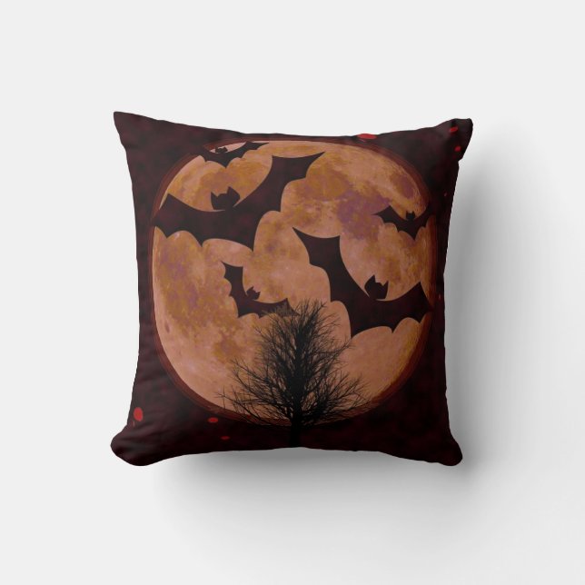 Espeluznante almohada de murciélago de Halloween (Anverso)