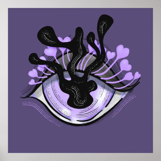 Espeluznante arte gótico púrpura para Halloween (Frente)