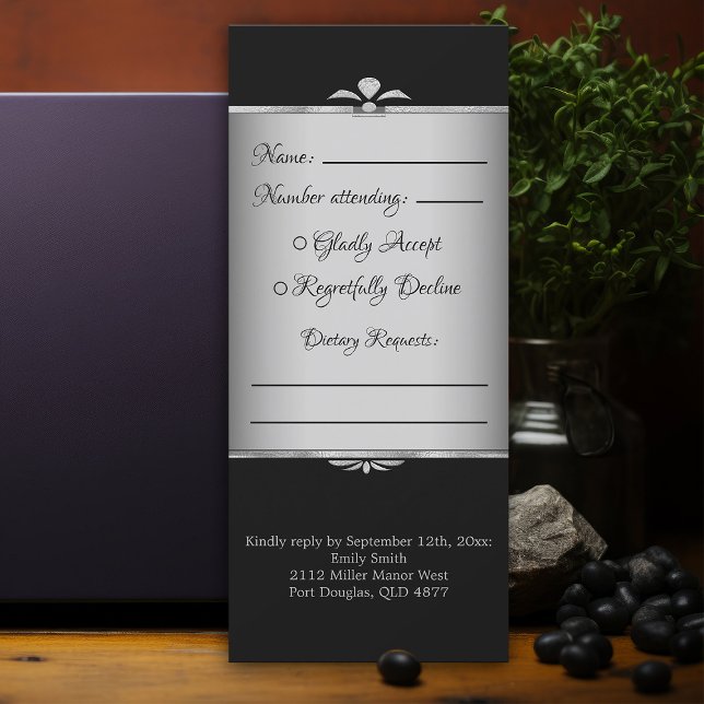Espeluznante Boda de Halloween de Black Bat negro  (gothic Halloween Wedding black deco rsvp response cards
)