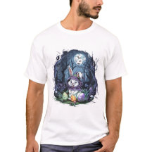Espeluznante camiseta de conejito de Pascua