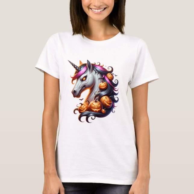 🦄 🎃 espeluznante 👻 de camiseta de halloween par (Anverso)