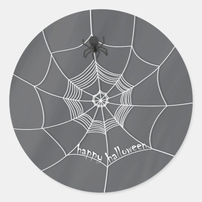 Espeluznante en Spider Web Classic Round Pegatina (Anverso)