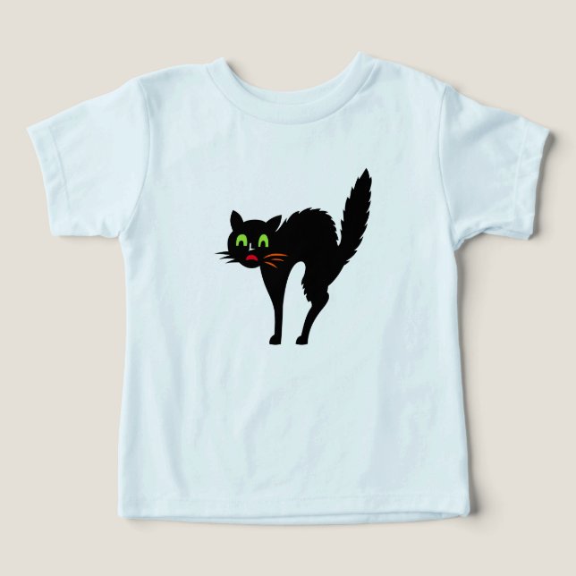 Espeluznante gato negro niño niño Chica Halloween (Diseño delantero )