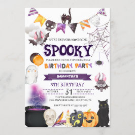 Espeluznante invitación a fiesta de cumpleaños de