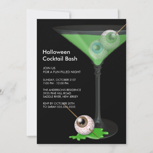 Espeluznante invitación a la fiesta de Halloween d (Anverso)
