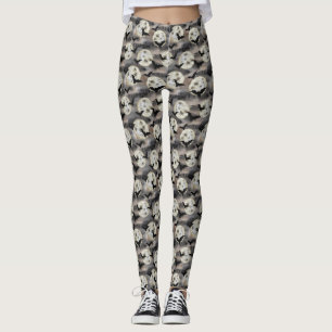 Espeluznante Moon Bat Pattern Halloween Leggings