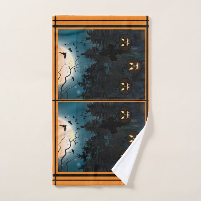 Espeluznante patrón de Halloween (Toalla de mano)