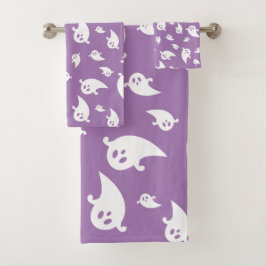 Espeluznante Patrón Fantasma En Halloween Morado