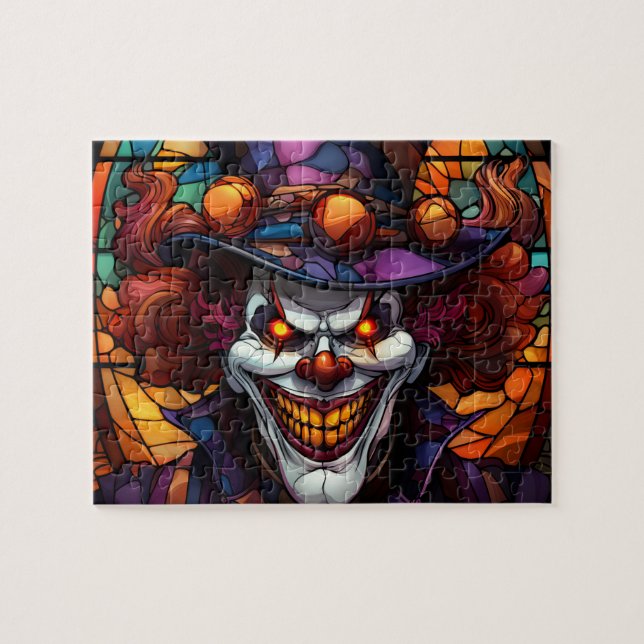 Espeluznante Payaso Demon Halloween Rompecabezas (Horizontal)