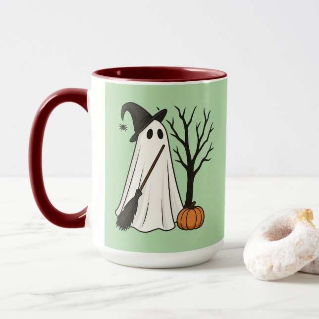 Espeluznante pero adorable | Taza de Halloween de  (Con donut)