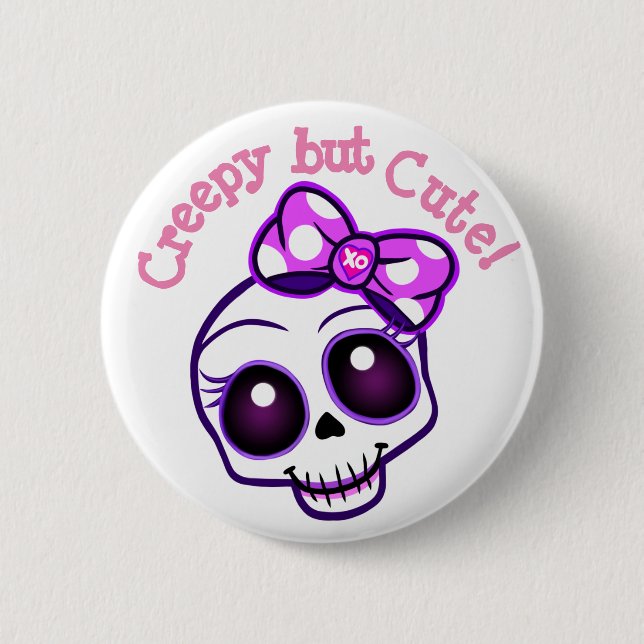 "¡Espeluznante pero lindo!" Pin botón Kawaii (Anverso)