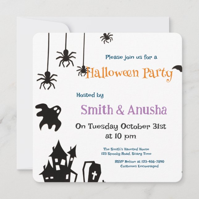 Espeluznante tarjeta postal para invitaciones a fi (Anverso)