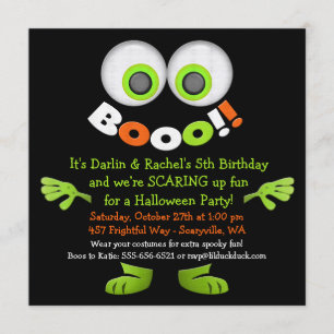 Espeluznantes invitaciones de cumpleaños gemelas