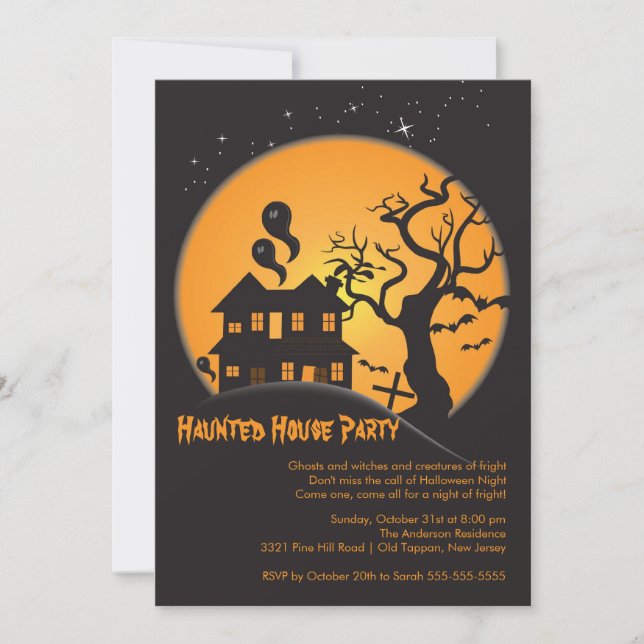 Espeluznantes invitaciones para fiestas de Hallowe (Anverso)