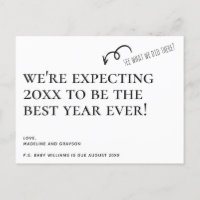 Esperamos Invitación de embarazo Año Nuevo