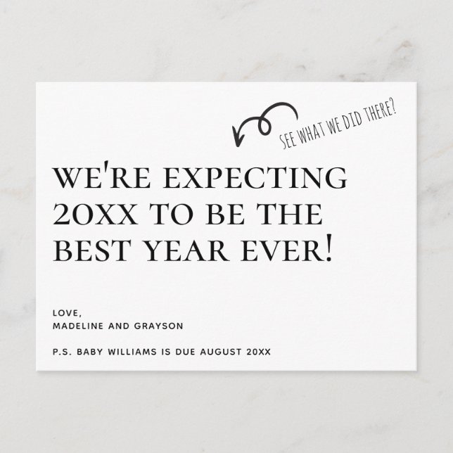 Esperamos Invitación de embarazo Año Nuevo (Anverso)