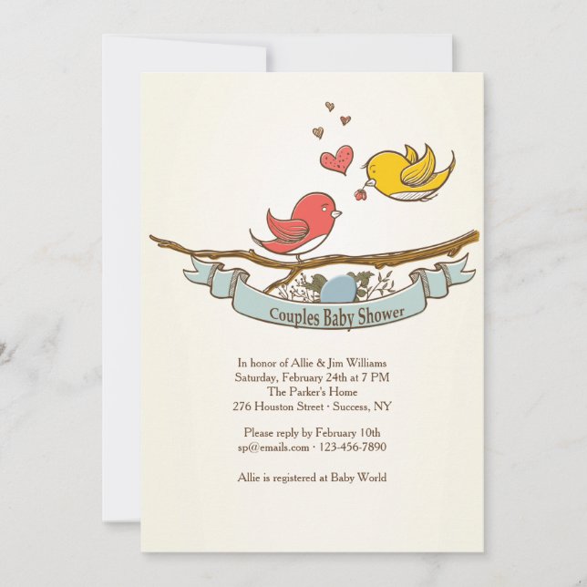 Esperamos la invitación Baby Shower de las parejas (Anverso)