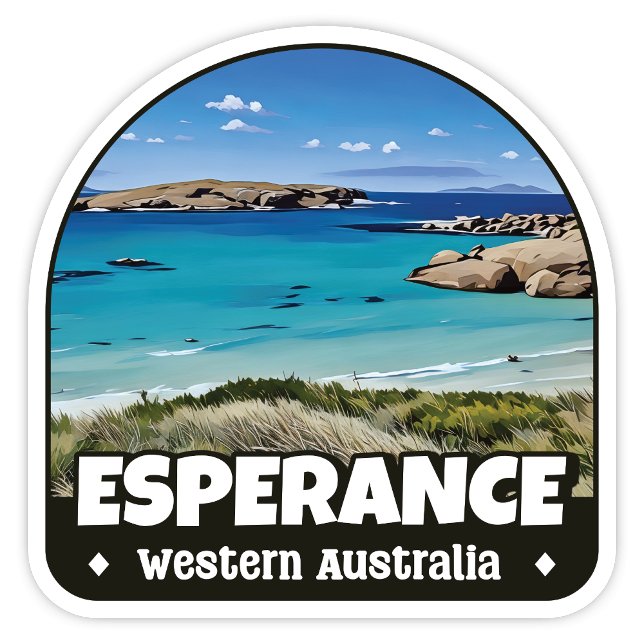 Esperance, Pegatina de Australia Occidental (Esperance Western Australia arch shaped sticker)