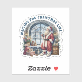 Esperando a los Navidades Pegatina Santa Vinyl